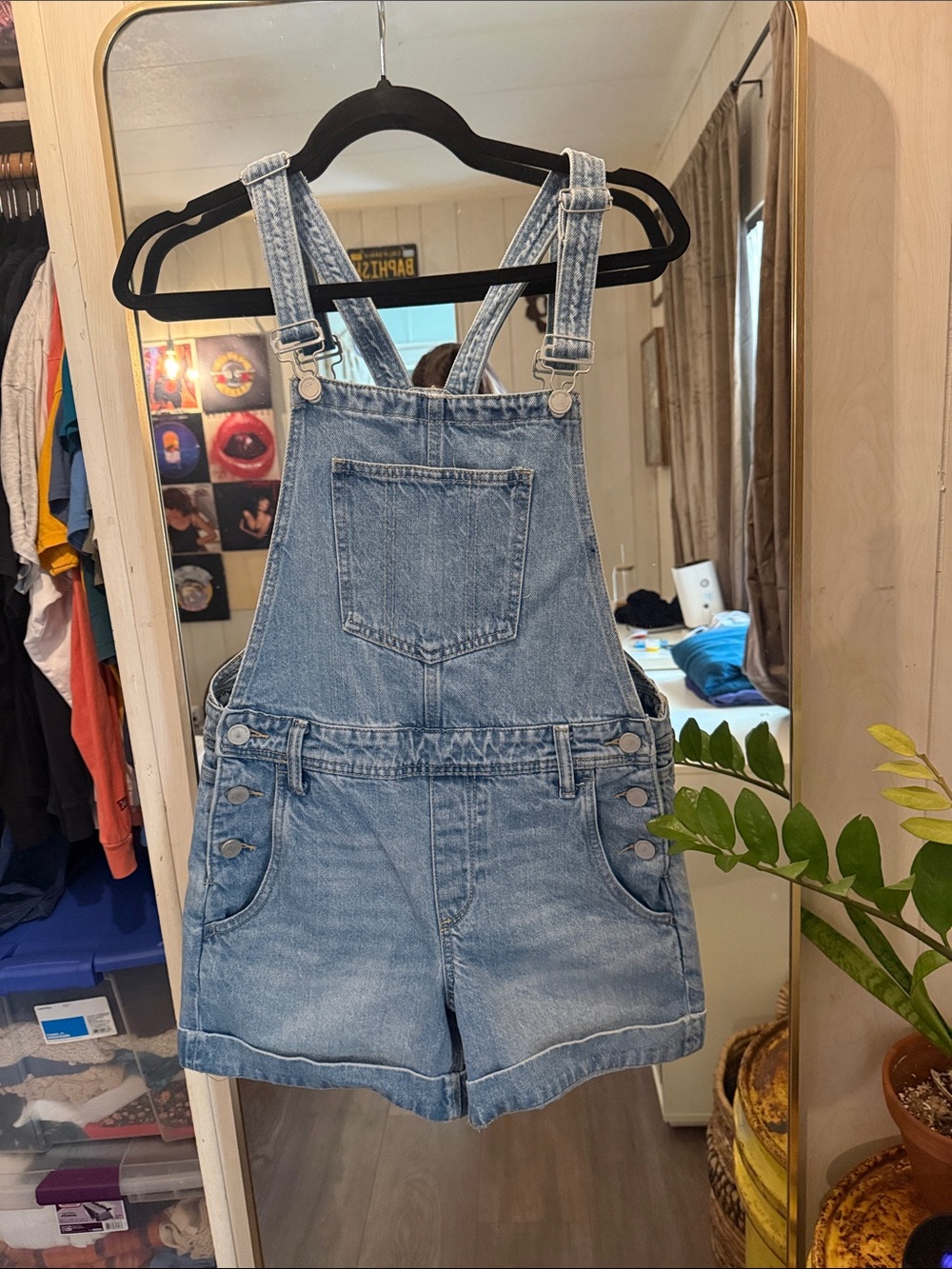 Blank NYC Denim Shortalls - Light Blue Womens Shorts Overalls